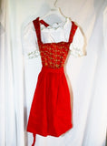 NWT NEW ORIGINAL LANZ AUSTRIA Dress 40 8 Costume RUFFLE RED GREEN