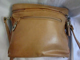 PANTERA leather woven shoulder handbag purse crossbody case WHISKEY BROWN bag M