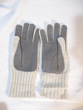NEW BARNEY'S NEW YORK CASHMERE Winter Driving Gloves 6.5 BEIGE GRAY NWT