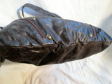 VIFLAN ITALY Leather HOBO stud satchel shoulder bag BROWN Pockets Boho Hippie