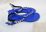 NWT NEW BALENCIAGA LEATHER BLEU FLUO Sandal Shoe BLUE 36 6 STUD