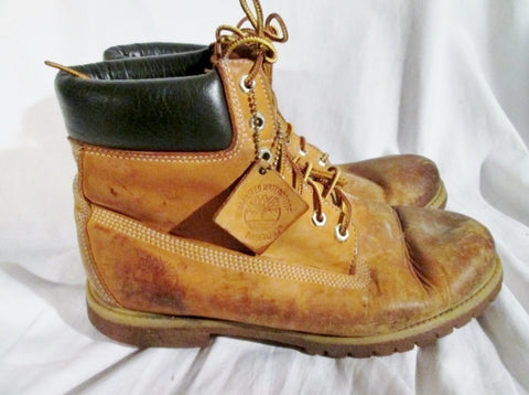 Mens TIMBERLAND 10061 WATERPROOF Leather HIKING Work Boots Trek 9 BROWN WHEAT