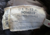 US ARMY SCHOTT BROS B-15 A BOMBER AIR FORCE jacket coat BROWN M Fur Military