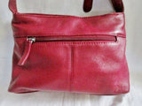 STONE MOUNTAIN leather satchel shoulder bag hobo purse RED CHERRY boho