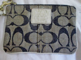 COACH  Leatherware Signature C Canvas Baguette Wristlet Change Purse Wallet Bag BEIGE