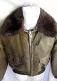 US ARMY SCHOTT BROS B-15 A BOMBER AIR FORCE jacket coat BROWN M Fur Military