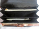 NEW MONSAC change purse Wallet Organizer Leather Signature BLACK Bifold