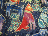 LAUREL BURCH DOG Tapestry Carpet Hobo Bag Purse Bag BLUE Pooch Puppy