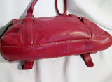 KENNETH COLE REACTION leather satchel shoulder bag purse CHERRY RED tote buckle