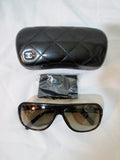 Womens CHANEL Black Square Frame Gradient Tint Sunglasses 40870 + Case