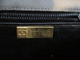 VALENTINO GARAVANI Crossbody Suede Bag Purse GRAY Python Snake BROWN Leather