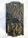 Vintage LB18 Cast Iron Slot Match Trinket Holder Wall Art FLORAL LILY FLOWER BLACK