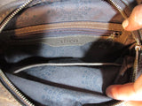 ABRO leather hobo satchel shoulder bag BROWN purse Tote