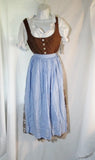 NWT NEW ORIGINAL LANZ AUSTRIA Dress 40 8 Costume RUFFLE BROWN BLUE