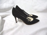 NEW GIANVITO ROSSI Stiletto Pump Shoe BLACK 36.5 Suede LEATHER Mule High Heel NWT