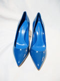 NEW GIANVITO ROSSI VERNICE CAPRI Pump Shoe BLUE 36 6 PATENT LEATHER Mule High Heel Womens