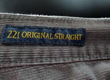 Mens LUCKY BRAND 221 Original Straight Chino Corduroy Pants 38 X 32 GRAY Charcoal