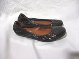 NEW LANVIN Leather Classic PYTHON Ballet Flat Shoe 36.5 Slipper BURGUNDY RED
