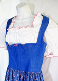 NWT NEW ORIGINAL LANZ AUSTRIA Dress 40 8 Costume RUFFLE BLUE PINK