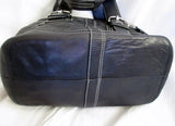 COACH F10911 SOHO Leather Satchel Purse Shoulder Bag BLACK NICKEL Stitch