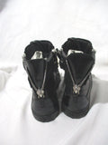 NEW GIUSEPPE ZANOTTI Hi-Top Sneaker Trainer Zip Plate Shoe Leather 36 Italy BLACK