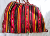Vtg Latin Rucksack Tote BACKPACK TRAVEL BAG SERAPE BLANKET Bag Striped Wool Daytripper RAINBOW