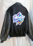 Vtg Mens WORLD SERIES 1999 Baseball VARSITY LETTERMAN JACKET Coat BLACK XL
