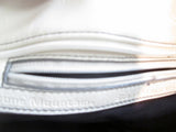 EUC STONE MOUNTAIN leather woven satchel shoulder bag hobo purse BLACK WHITE
