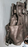 KENNETH COLE NEW YORK leather handbag Satchel Tote Carryall GOLD METALLIC L