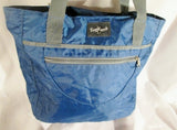 EAGLE CREEK Nylon Tote Carryall Satchel Purse BLUE Market Book Beach Bag Shopper