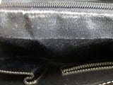 SISO SELECT ITALY Canvas Leather Satchel Purse Bag Tote TAN BLACK Key Lock