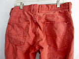 Mens LUCKY BRAND 121 HERITAGE SLIM JEANS PANTS SALMON RED 33 X 32 Handcrafted Dungarees BOHO