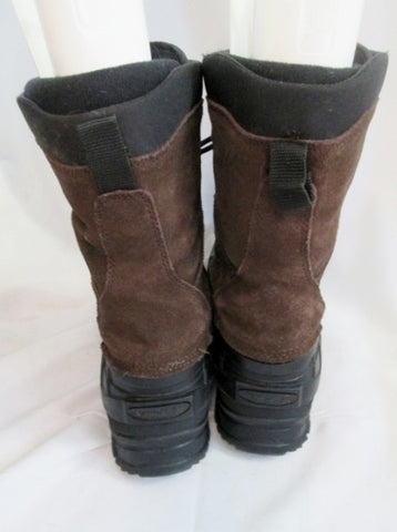 Mens KAMIK NATIONPLUS Leather Insulated Duck Boot Snow Rain BROWN 11 B â Psychotic Leopard