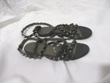 BALENCIAGA LEATHER  STUD Strappy Sandal Shoe 36 BLACK