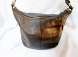 THE SAK Leather Sling Hobo Shoulder Bag Satchel Purse Crossbody BROWN