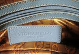TIGNANELLO Leather Shoulder Bag Saddle Tote Pockets Purse BLUE