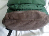 EDDIE BAUER Suede Leather BACKPACK Shoulder Rucksack Travel BAG GREEN BROWN
