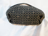 KATE SPADE NEW YORK ruched logo hobo satchel shoulder bag BLACK purse CLUTCH