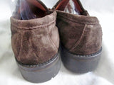 Womens DAVID AARON Suede Moccasins Leather Shoe 6.5 BROWN HORSEBIT Loafer Slip on