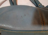 TIGNANELLO Leather Shoulder Bag Saddle Tote Pockets Purse BLUE