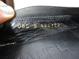 CHANEL Leather Classic Ballet Flat Shoe 36.5 Slipper BLACK Cap Toe
