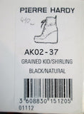 NEW NIB Womens PIERRE HARDY GRAINED KID Shearling Bootie 37 6.5 BLACK