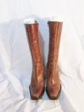 Womens STEVE MADDEN SNAP high heel stitch leather BOOT BROWN 8.5 Gogo