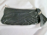 KOOBA soft leather ruched clutch purse evening bag BLACK TIE Bow strappy purse