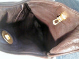Handmade Boutique GLOVE Hobo Leather Crossbody Shoulder Bag Pouch BROWN