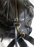 THE SAK Leather Shoulder Bag Tote Handbag Satchel Bowler BLACK Stitched Medical Bag