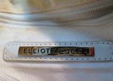 ELLIOTT LUCCA leather woven shoulder handbag purse hobo bag WHITE