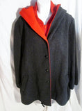 Womens Authentic Mackintosh Vest Coat Vestcoat CHARCOAL GRAY RED 4 Jacket HOOD
