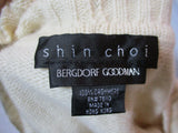 SHIN CHOI BERGDORF GOODMAN CASHMERE Cardigan Sweater S CREME WHITE