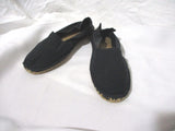 MADE IN FRANCE ESPADRILLE Shoe 36 BLACK Canvas SLIPPER  LOAFER Moc